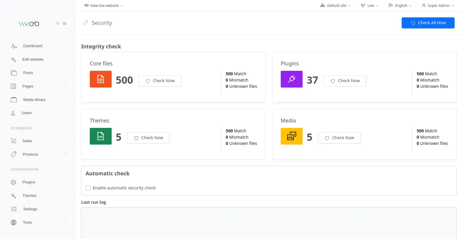 Security dashboard